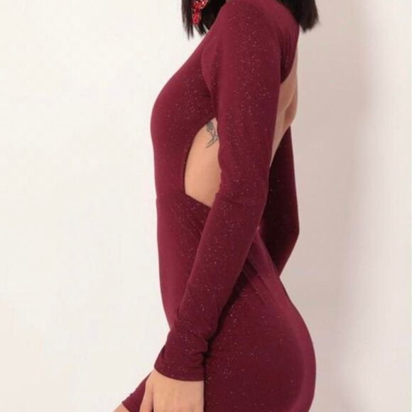 Lucy-in-the-sky Women's Burgundy and Red Dress - Picture 4 of 7